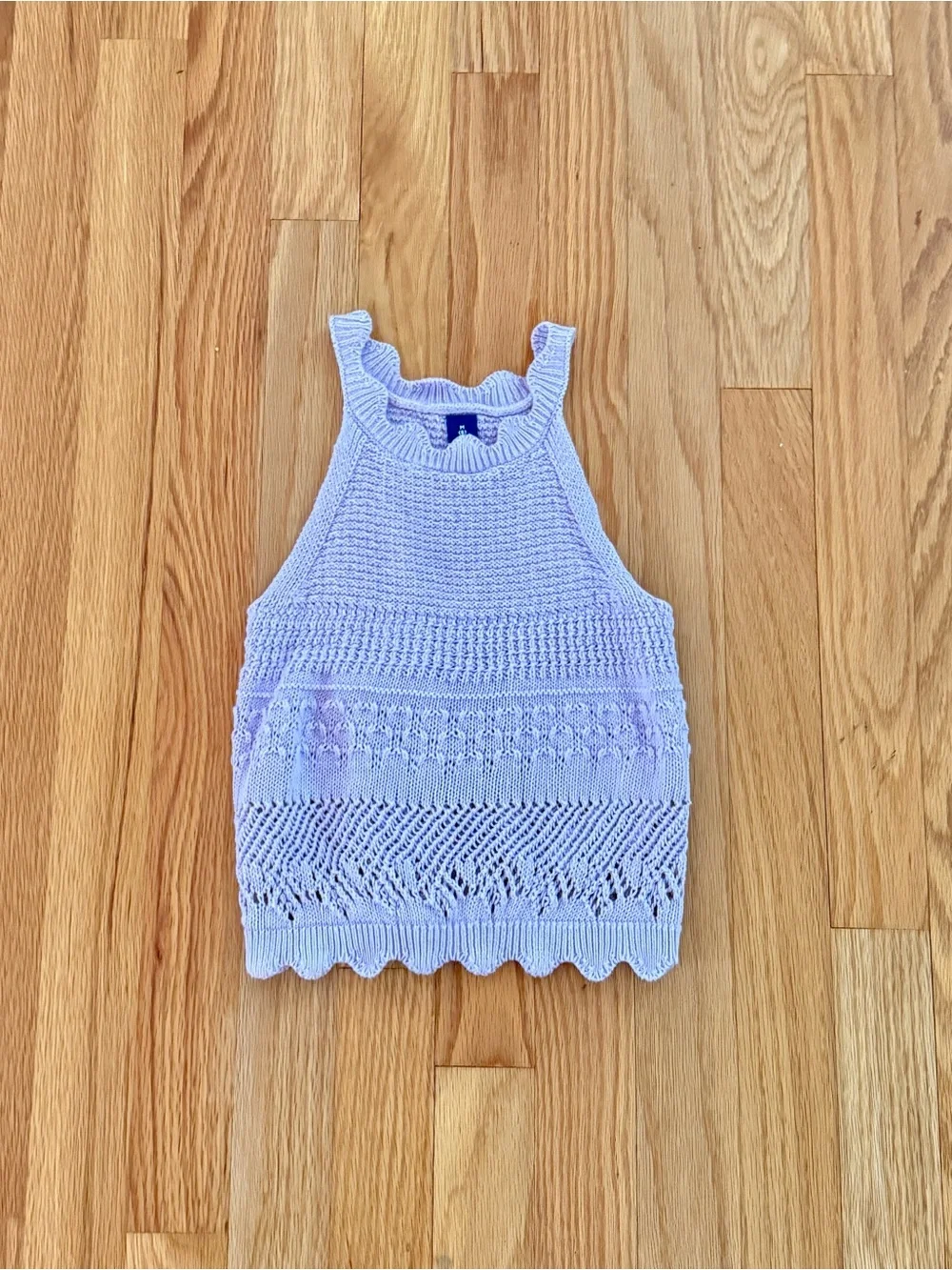 Old Navy Girls Lavender Crochet-Knit Tank Top, Size Medium (8)